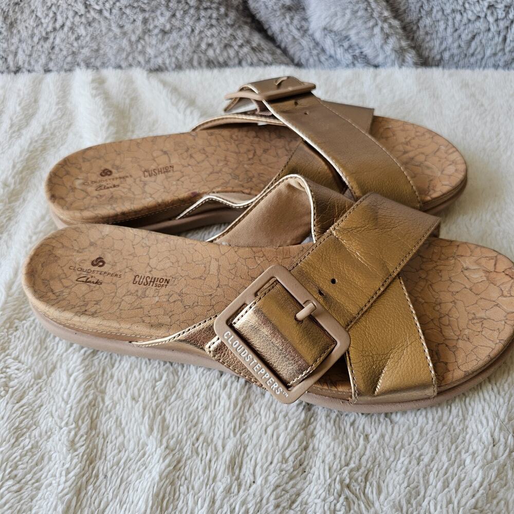 Clarks Cloudsteppers Adjustable Slides Slip-On Sa… - image 2